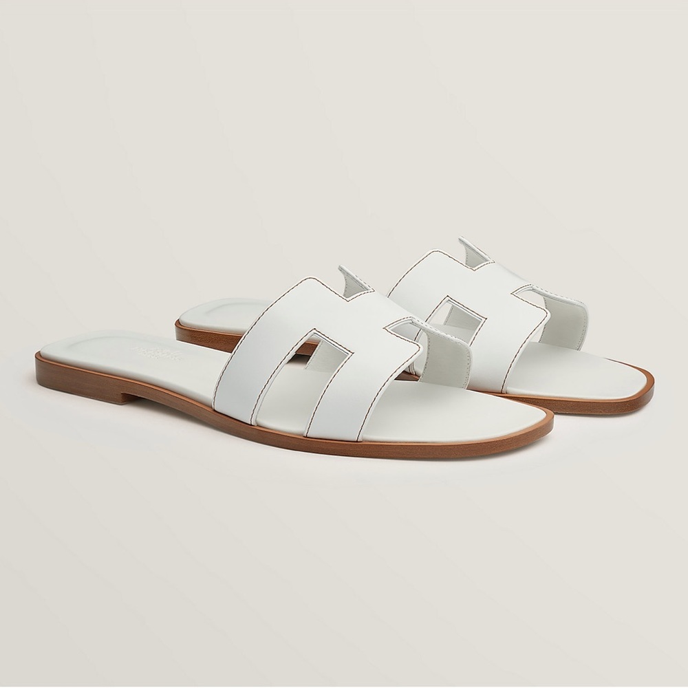 Hermes Oran Sandal Blanc